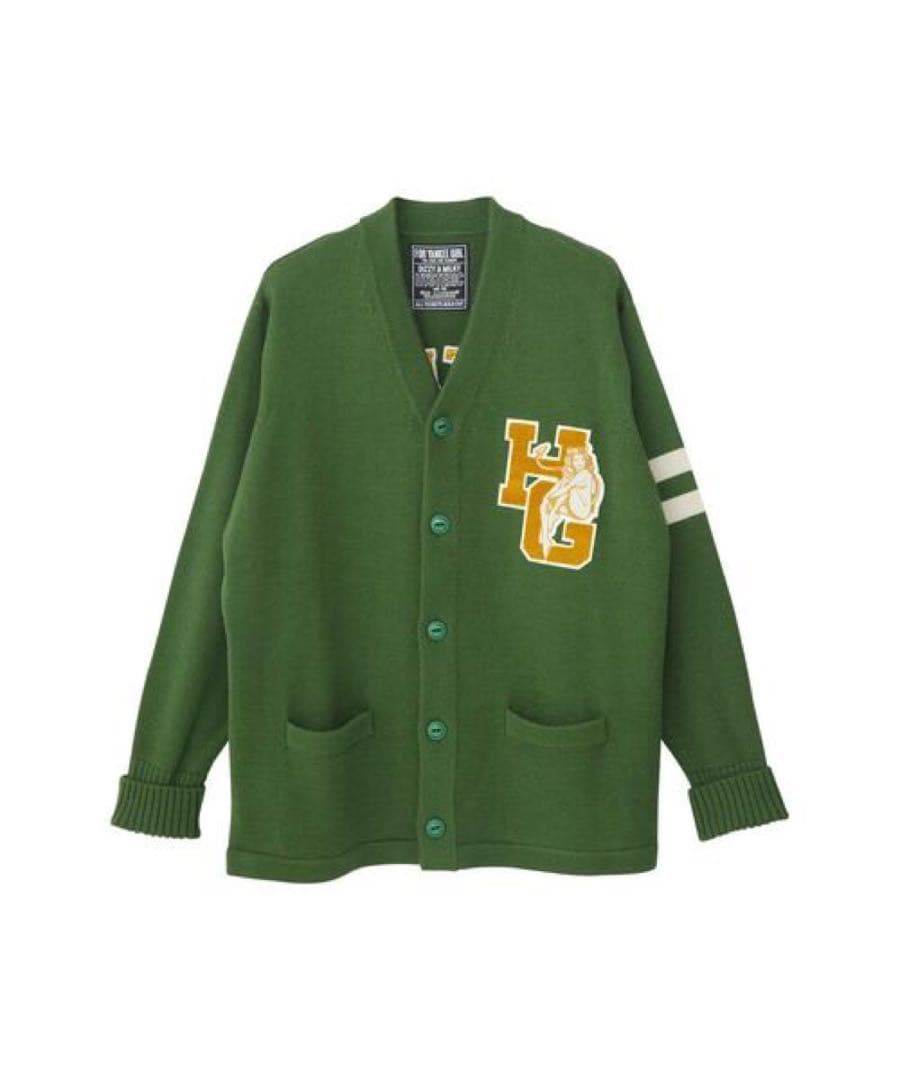HYSTERIC GLAMOUR SEE NO EVIL刺繍レタードカーディガン