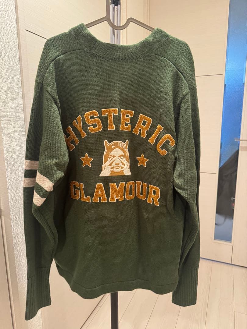 HYSTERIC GLAMOUR SEE NO EVIL刺繍レタードカーディガン