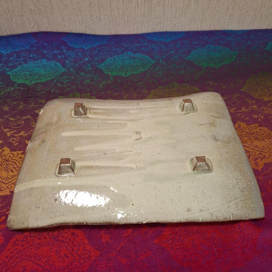 四日市萬古八幡窯 堀野証嗣作 四方皿 茶道具【美品】