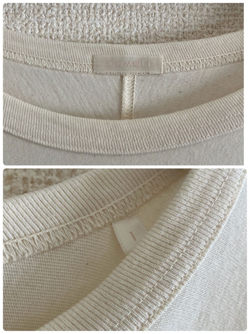【COMOLI】旧型 フットボールTシャツ エクリュ サイズ1 希少