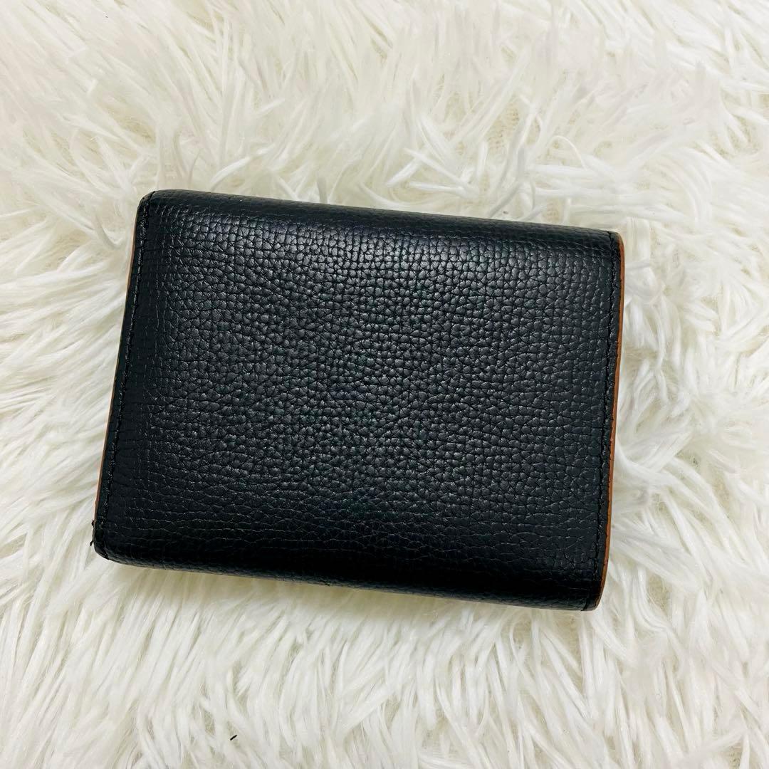極美✨ロエベ 三つ折り財布 トライフォールド アナグラム レザー 黒