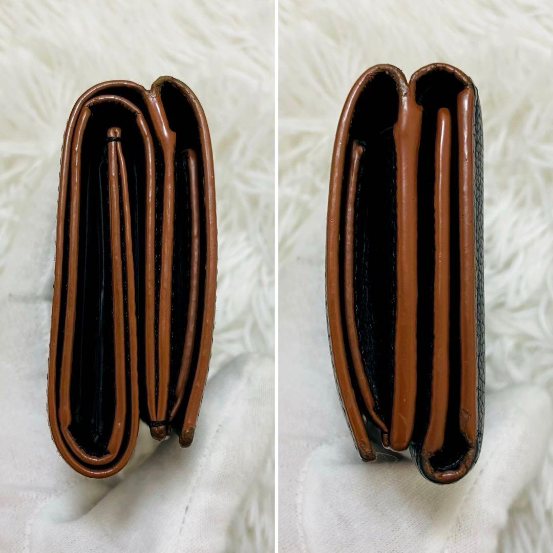 極美✨ロエベ 三つ折り財布 トライフォールド アナグラム レザー 黒
