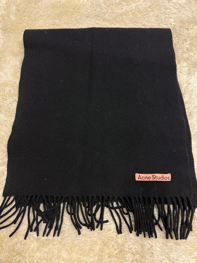 Acne studios マフラー ブラック 40×160cm