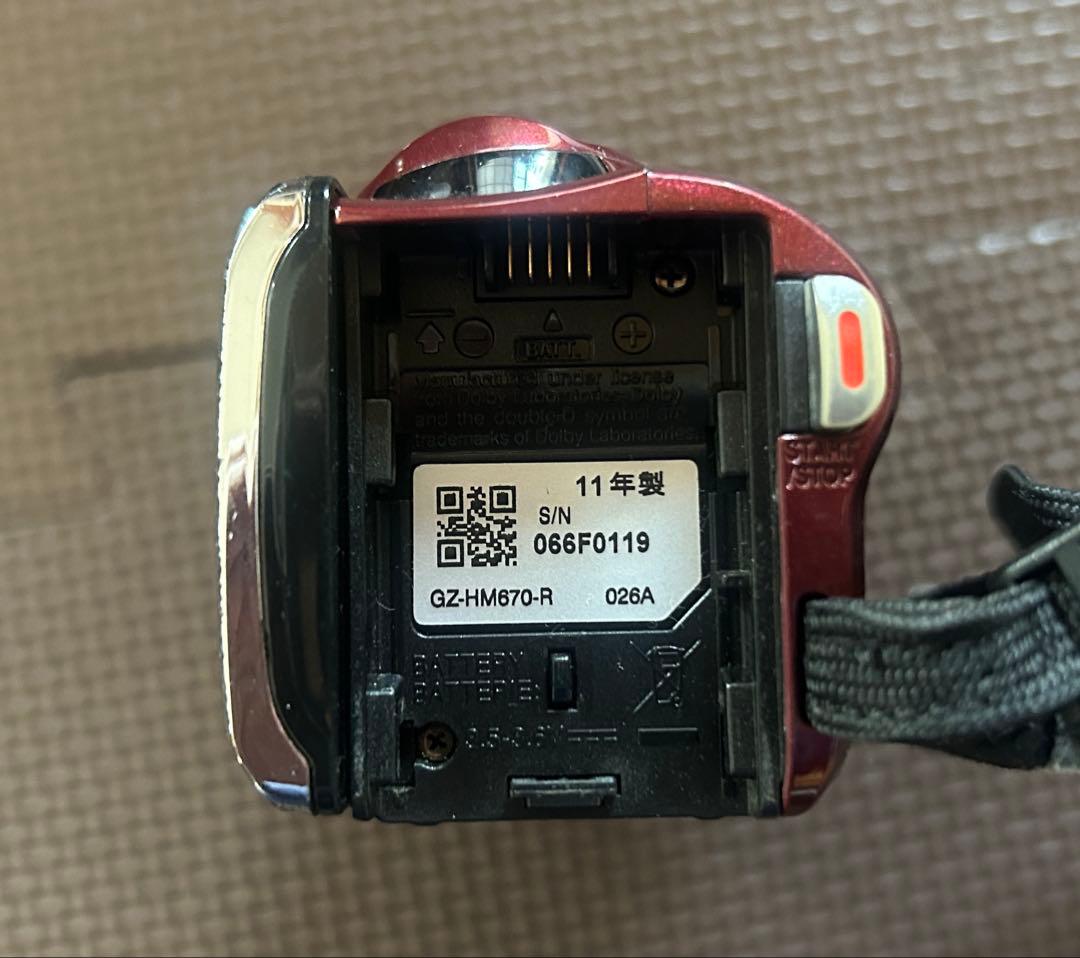 JVC GZ-HM670 赤 ビデオカメラ 予備バッテリー付き
