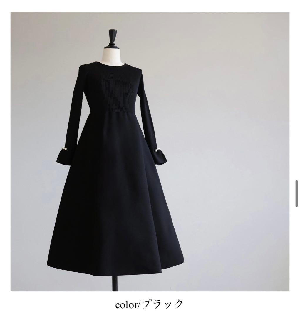 最終価格 美品 ジョリーミニョン 黒 ホールガーメント ニット ワンピース 38
