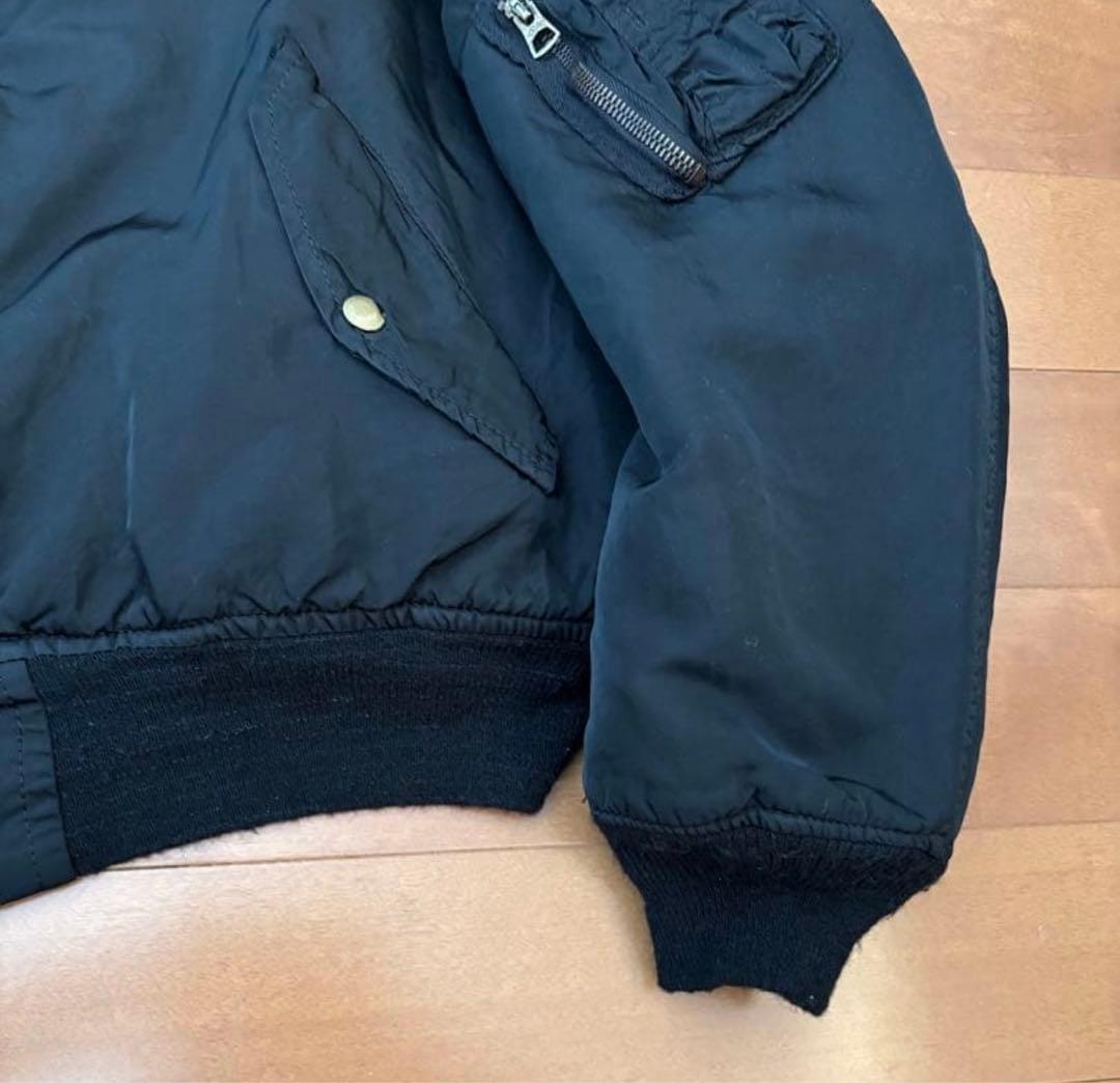 ジャケット・アウター \"Super Black\" Shrink MA-1_Black Rib