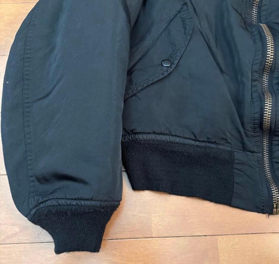 ジャケット・アウター \"Super Black\" Shrink MA-1_Black Rib