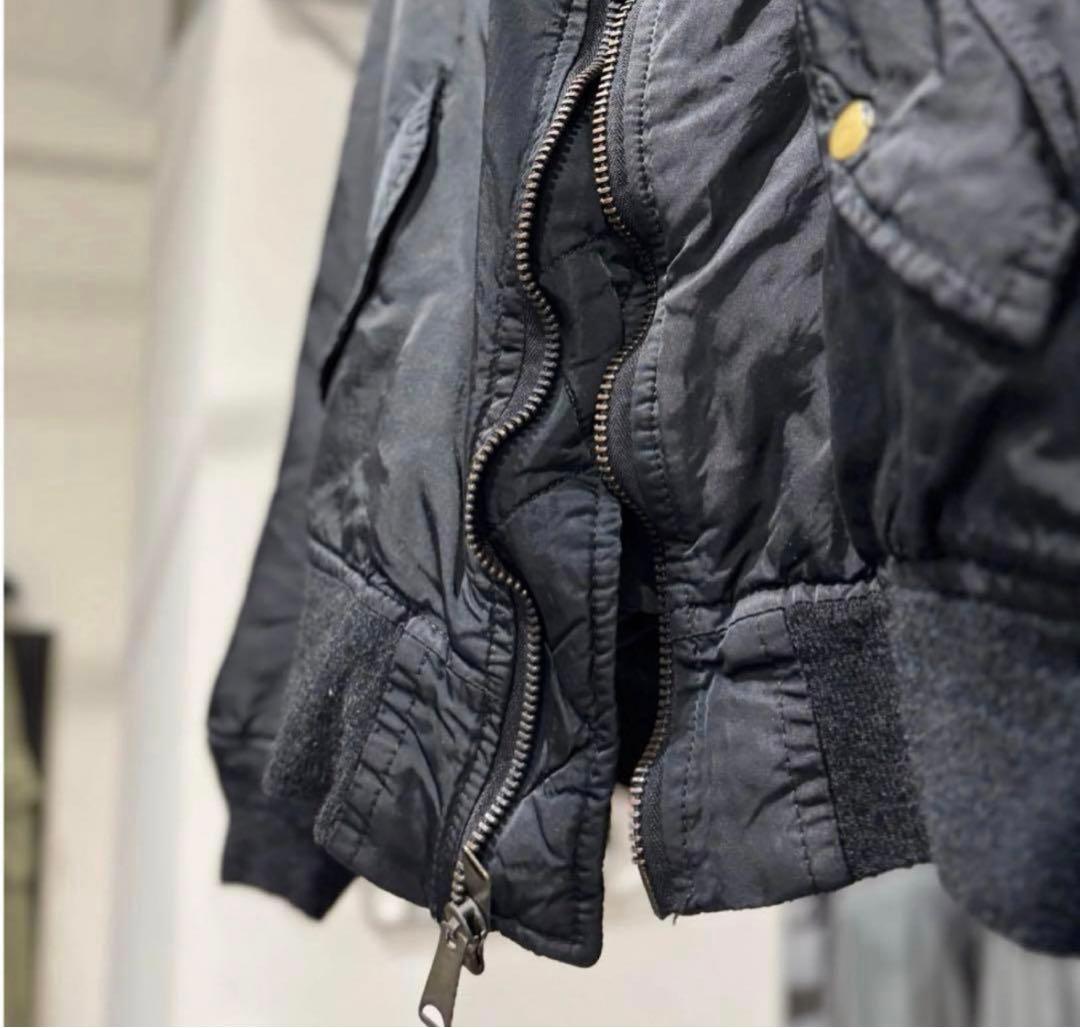 ジャケット・アウター \"Super Black\" Shrink MA-1_Black Rib
