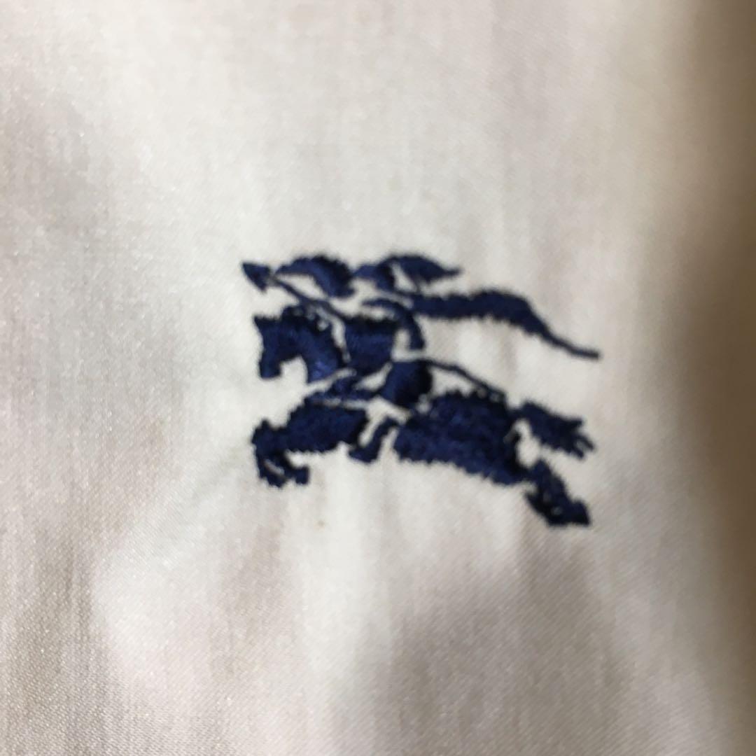 【個性派古着】日本製　バーバリーブルゾン　ジップ　コットン　ホースロゴ刺繍入　M