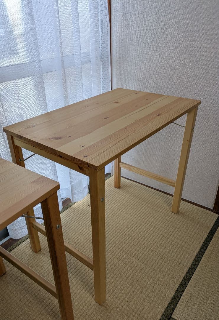 無印パイン材テーブル・折りたたみ式