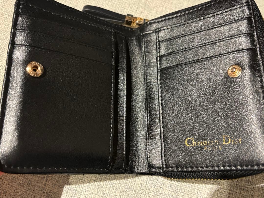 Dior ブラック 二つ折り財布 キルティング