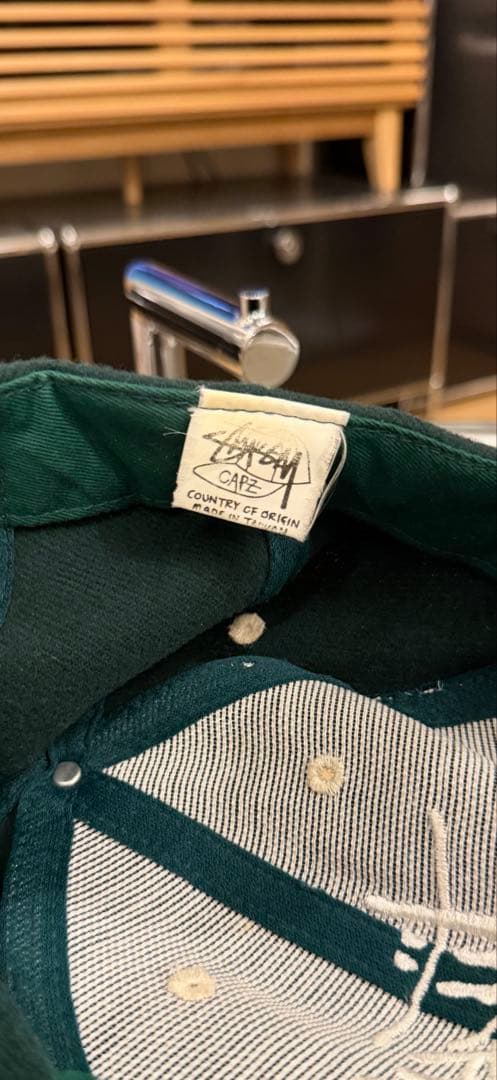 あ*あ様 白タグOLDステューシー　ヴィンテージキャップ WOOL グリーン