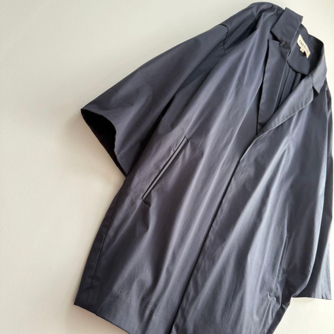 希少✨4.4万円✨エンフォルド　コクーンチェスターコート　ワイドゆったり　紺　M