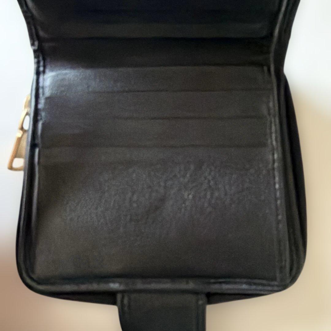 YSL 二つ折り財布 黒 レザー