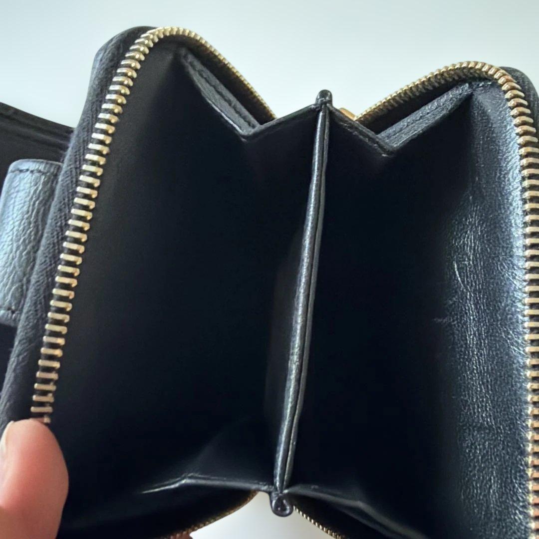 YSL 二つ折り財布 黒 レザー