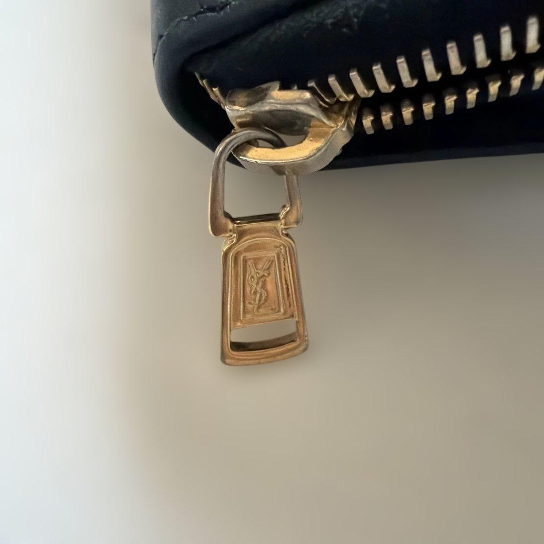 YSL 二つ折り財布 黒 レザー