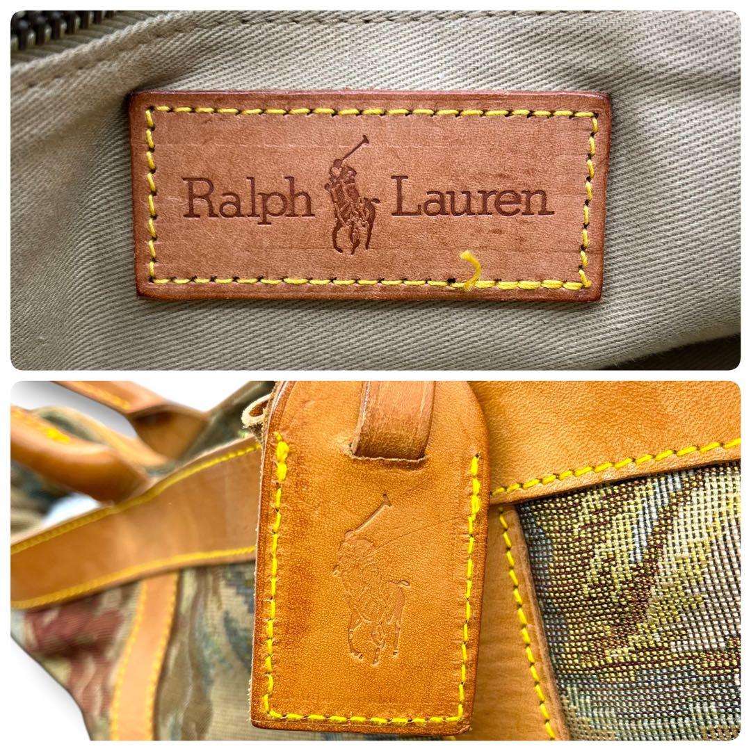 RALPH LAUREN ラルフローレン ボストンバッグ レザー 花柄 441