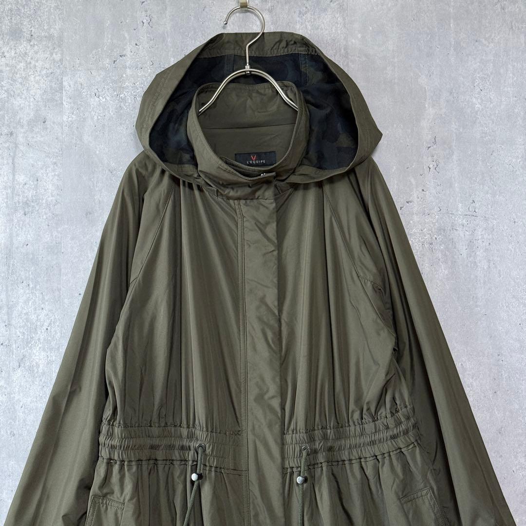 レキップ ヨシエイナバ　Aライン モッズコート ロングコート カーキ 38