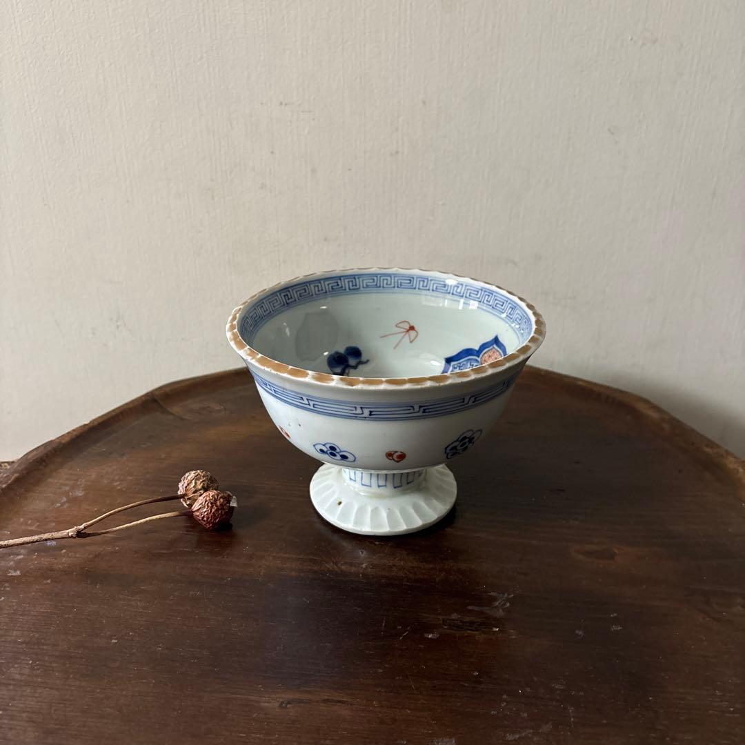 古伊万里盃洗　江戸時代.明治　骨董品　アンティーク　古道具　骨董　白磁　検:李朝