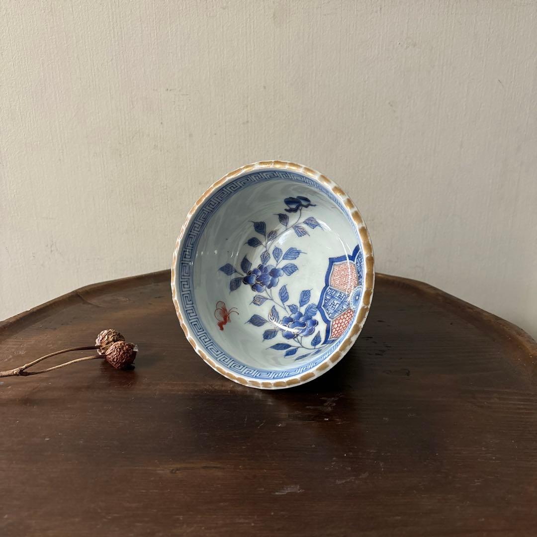 古伊万里盃洗　江戸時代.明治　骨董品　アンティーク　古道具　骨董　白磁　検:李朝