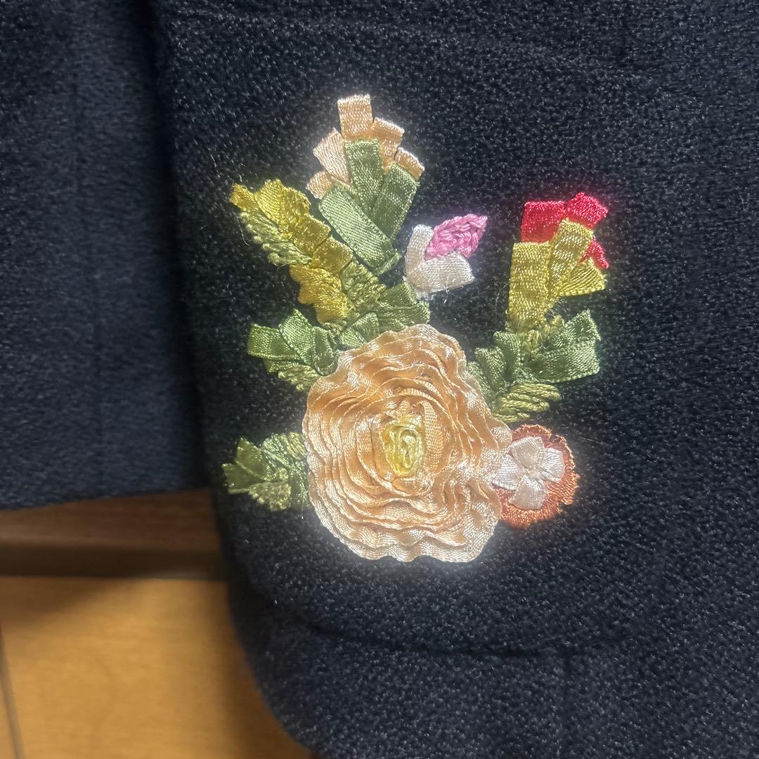 MOSCHINO 花刺繍飾りビッグカラーテーラージャケット