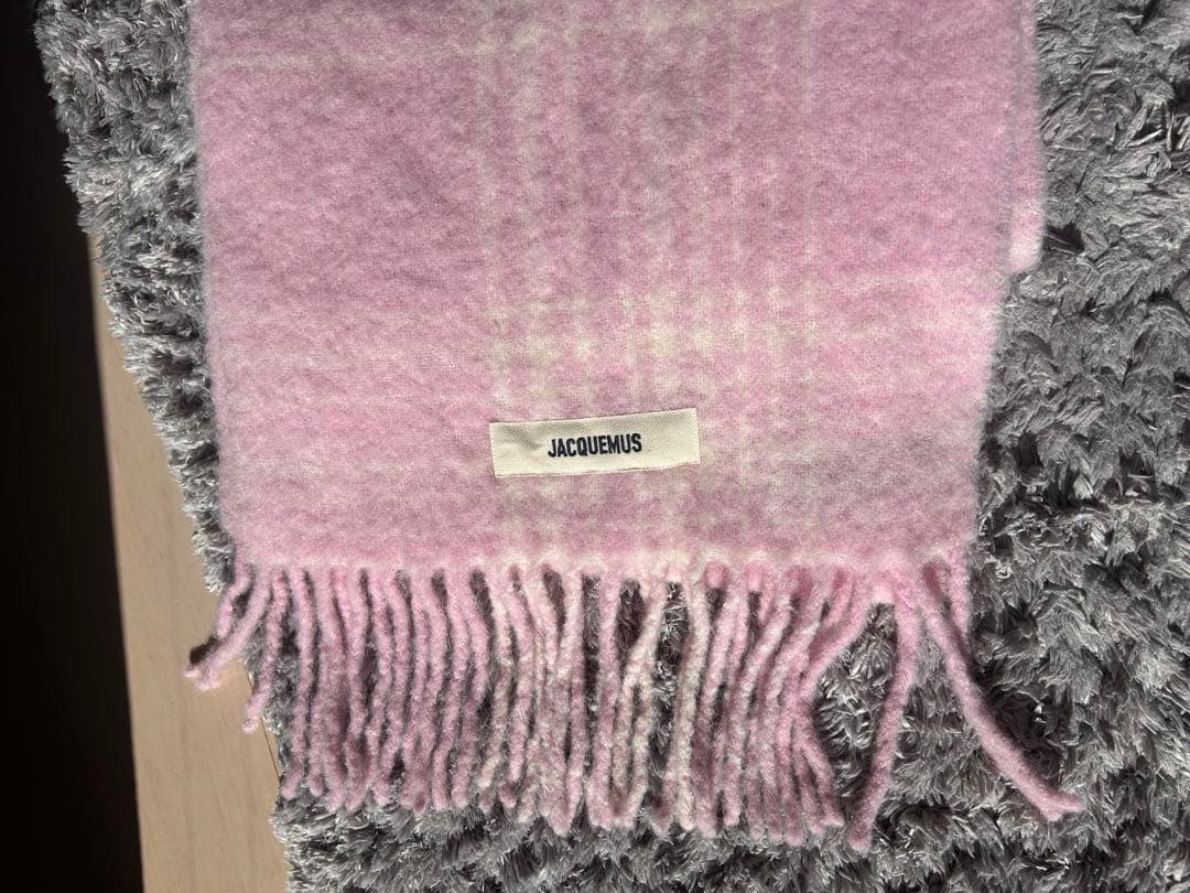 JACQUEMUS ピンクチェック柄 ストール　タグあり