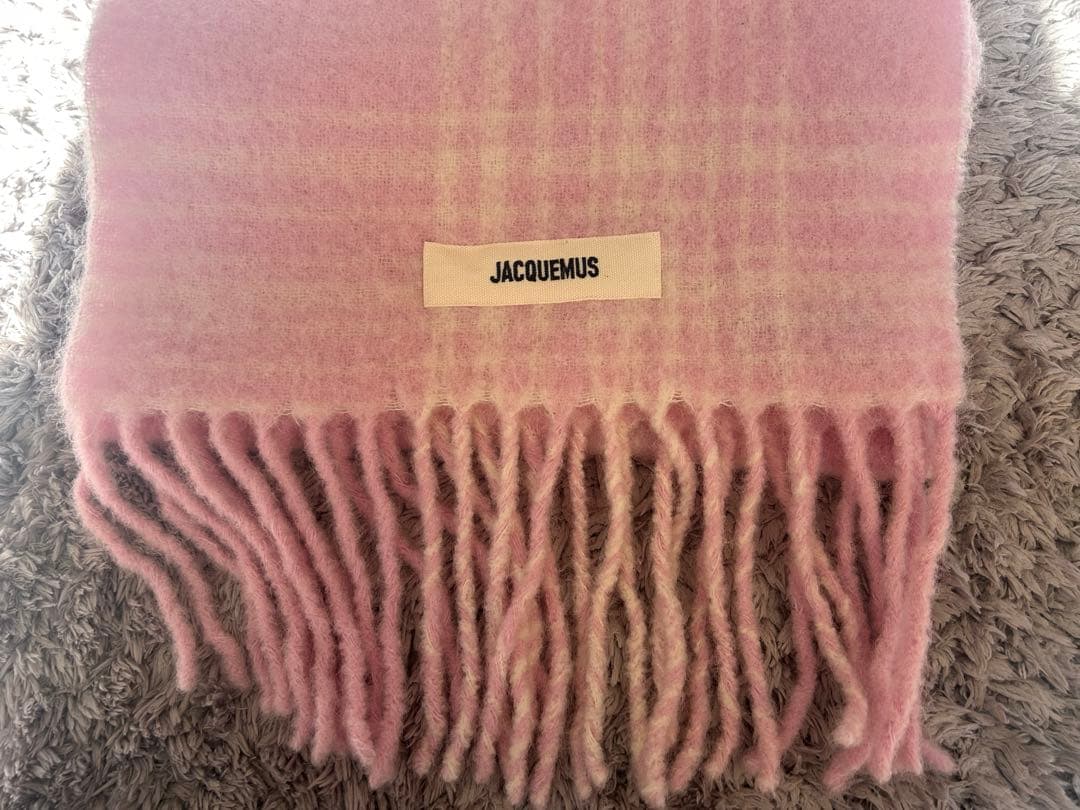 JACQUEMUS ピンクチェック柄 ストール　タグあり