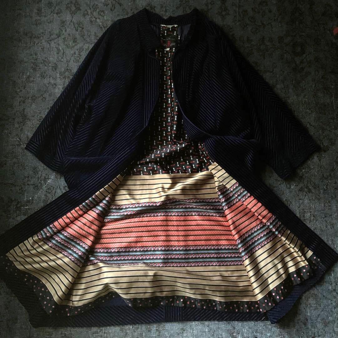 入手困難 90s ベルベット ベロア ロング コート レトロ 一点物 古着 上品