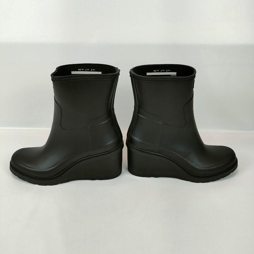 未使用級 Hunter ハンター 厚底 レインブーツ UK5 24cm相当 黒