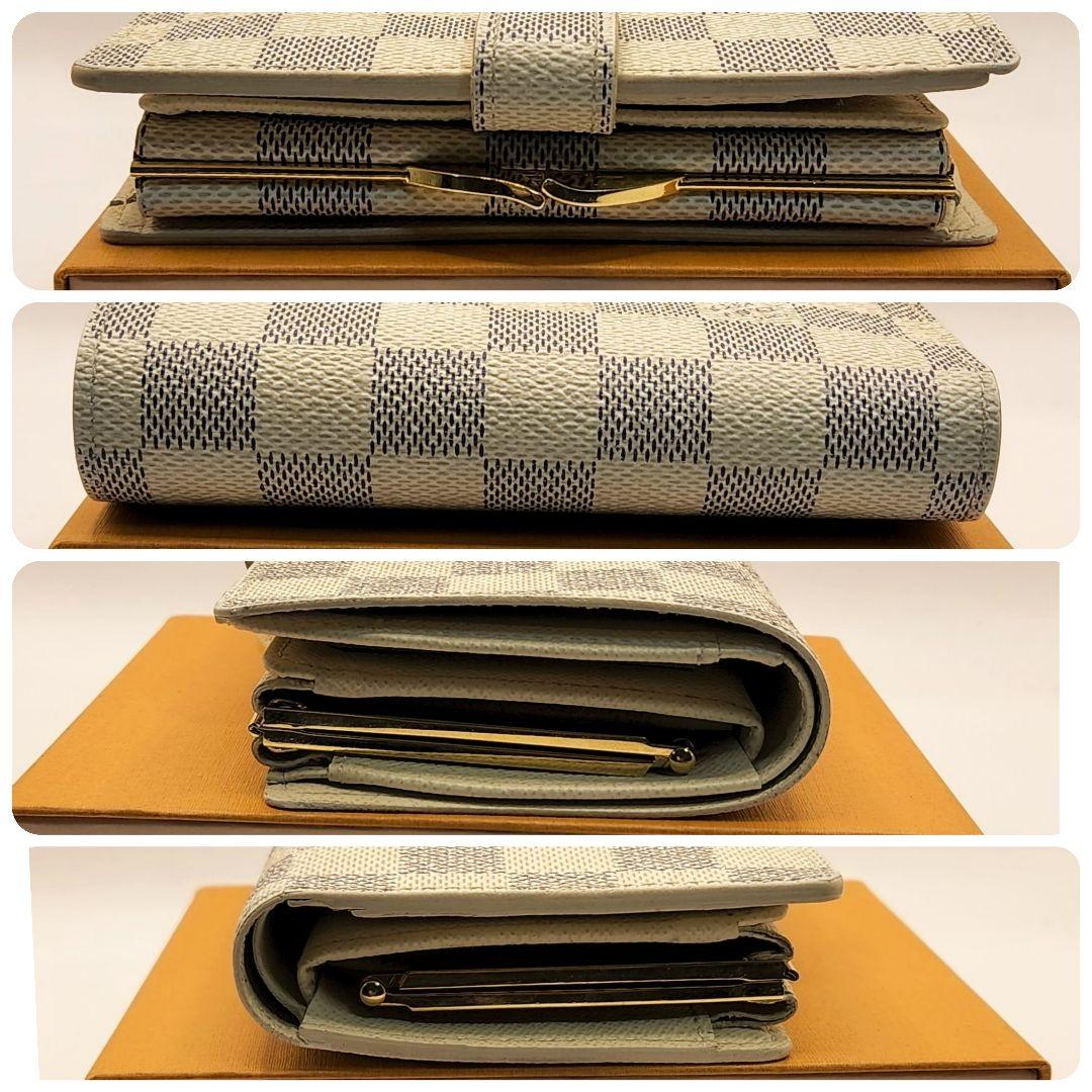 稀少美品⭐ルイヴィトン ダミエアズール⭐️ヴィエノワ　がま口二つ折り財布