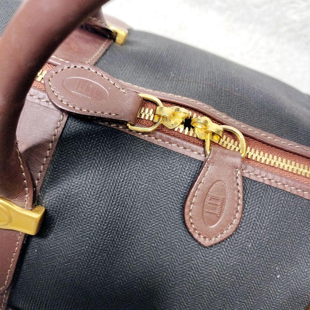 dunhill　ダンヒル　ボストンバッグ　ロゴ PVC　レザー　金具　南京錠