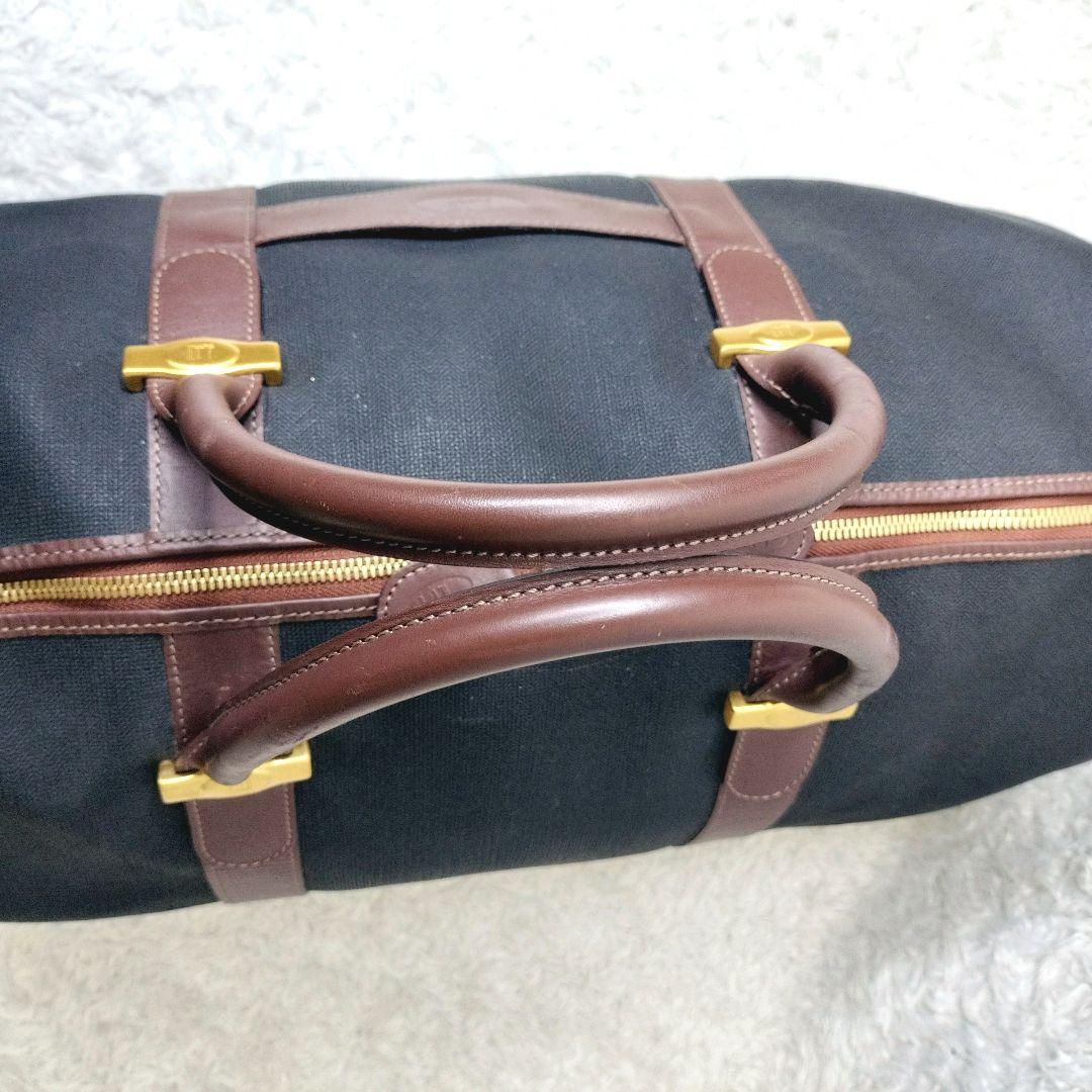 dunhill　ダンヒル　ボストンバッグ　ロゴ PVC　レザー　金具　南京錠