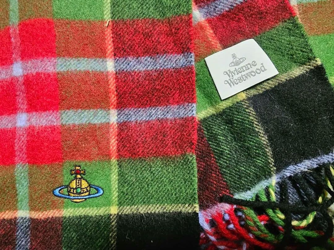 Vivienne Westwood タータンチェック マフラー ウール製
