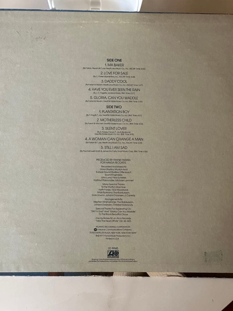 boneyM／LOVE FOR SALE 最高傑作盤★