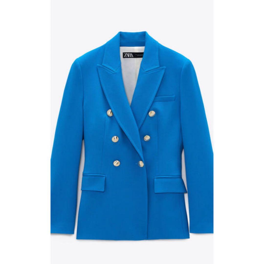 未使用に近い ZARA ロイヤルブルー　ジャケット　S ゴールド ボタン　王室