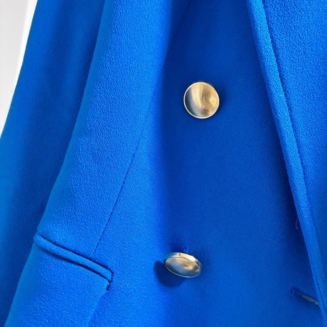 未使用に近い ZARA ロイヤルブルー　ジャケット　S ゴールド ボタン　王室
