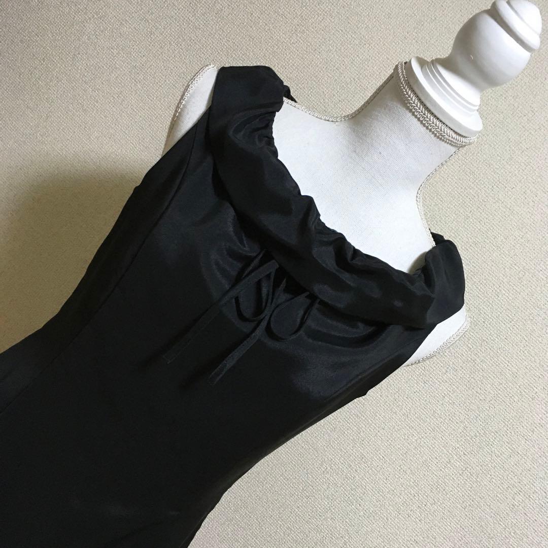 【超美品】エムズグレイシー M’s GRACY フォーマルワンピース 黒 ミモレ