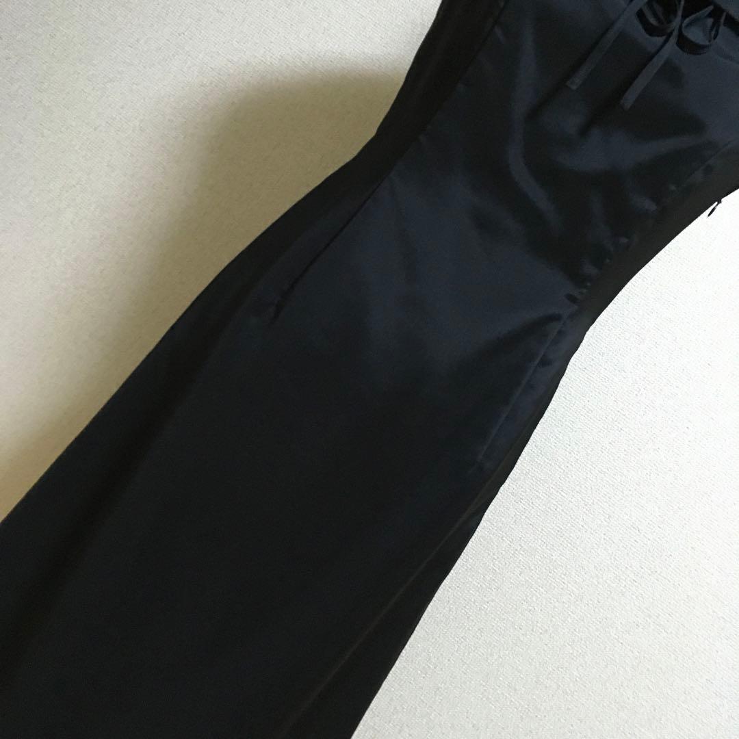 【超美品】エムズグレイシー M’s GRACY フォーマルワンピース 黒 ミモレ