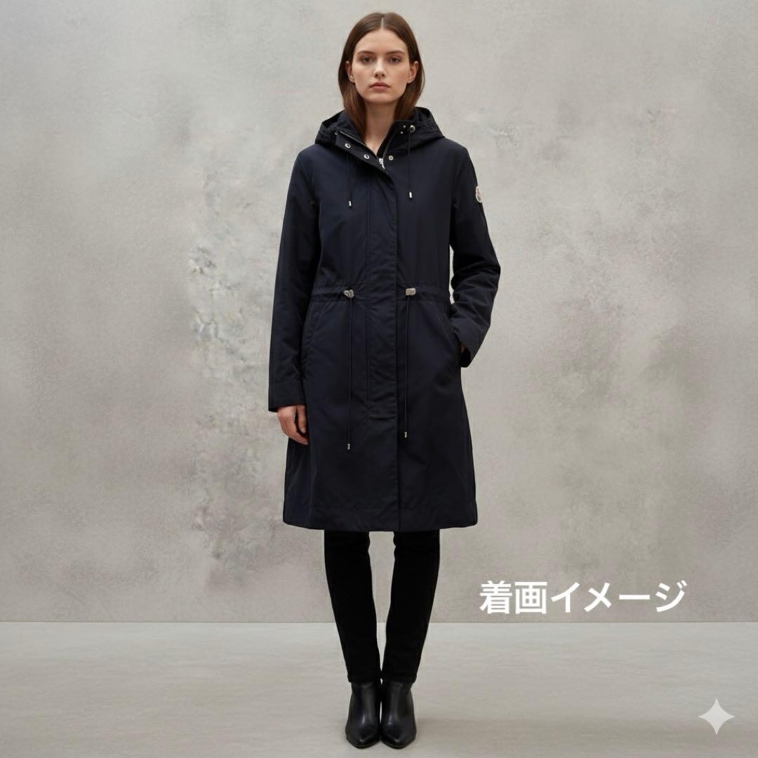 美品　モンクレール　人気　MALACHITE マラカイト　ロングコート　濃紺