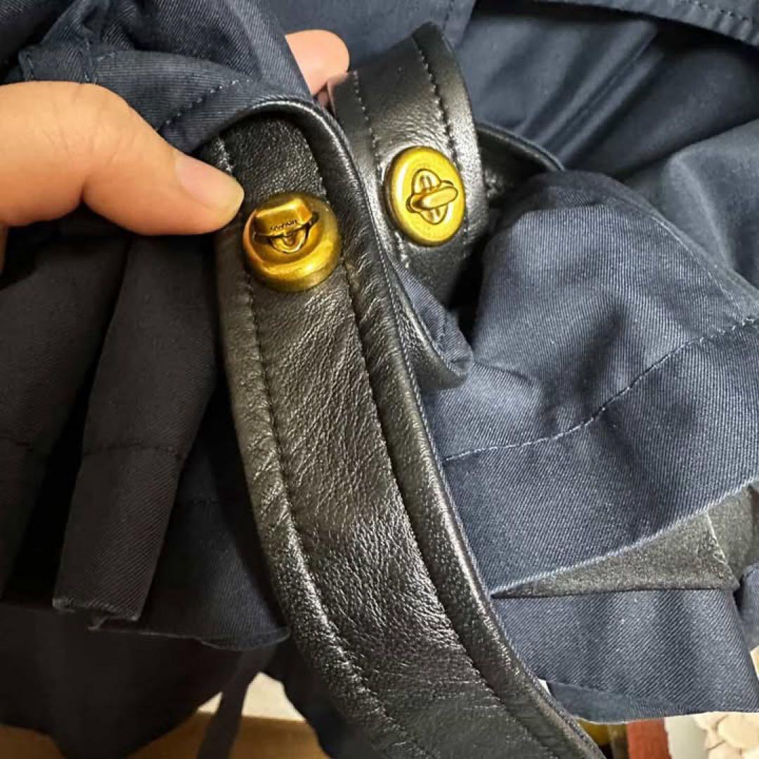 coach レディース　トレンチコート　ネイビーS