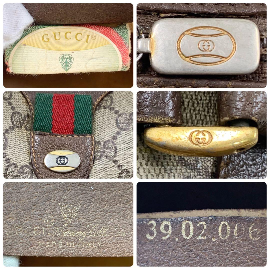 【✨人気✨】オールドグッチ ミニボストンバッグ シェリーライン ブラウン