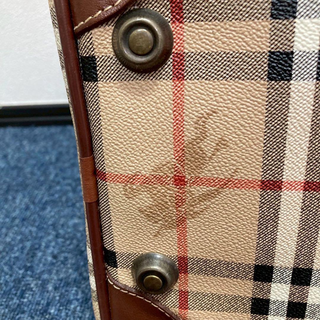 BURBERRY ボストンバッグ　ノバチェック　シャドーホースロゴ　大容量