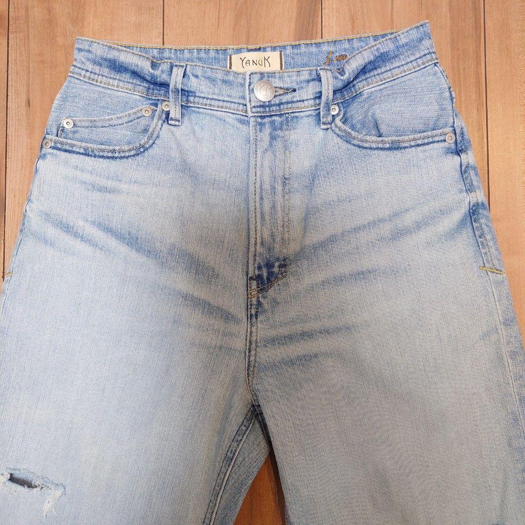 YANUK LEA ボーイズストレート ダメージデニム カットオフ 26 DMF