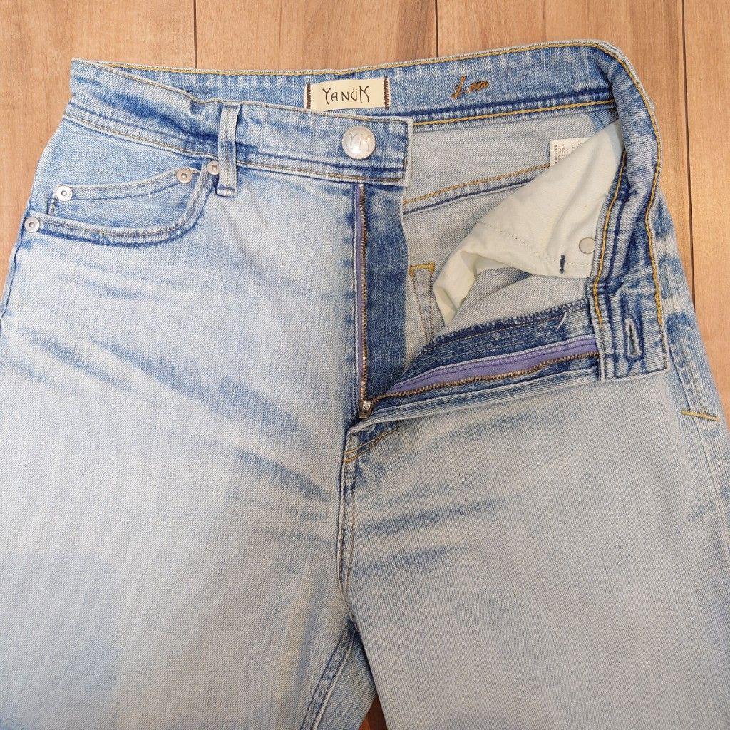YANUK LEA ボーイズストレート ダメージデニム カットオフ 26 DMF