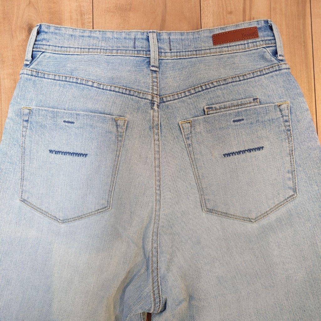 YANUK LEA ボーイズストレート ダメージデニム カットオフ 26 DMF