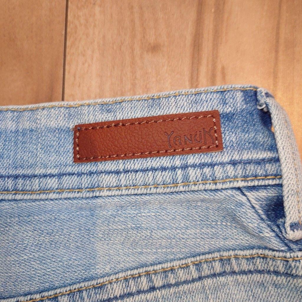 YANUK LEA ボーイズストレート ダメージデニム カットオフ 26 DMF