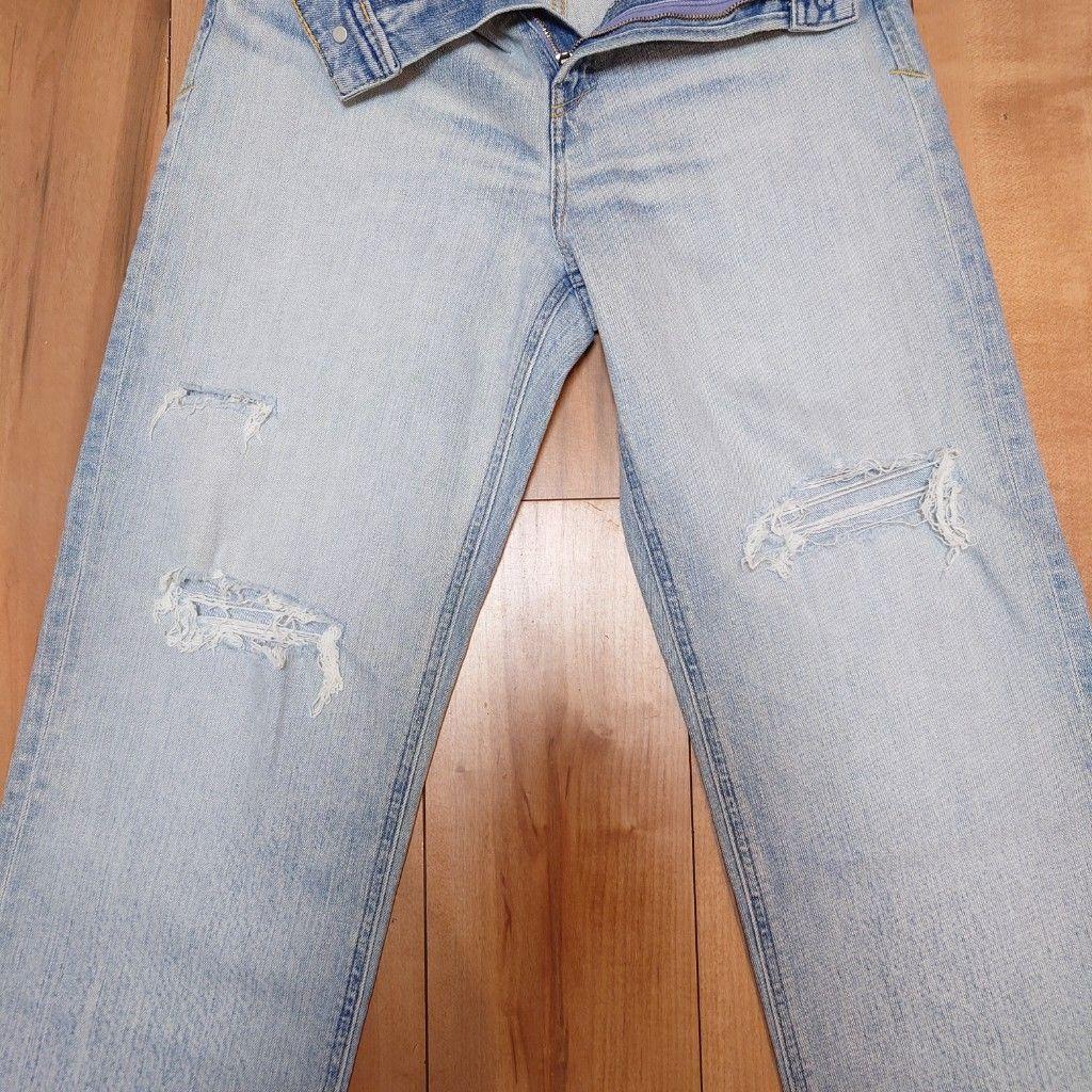 YANUK LEA ボーイズストレート ダメージデニム カットオフ 26 DMF