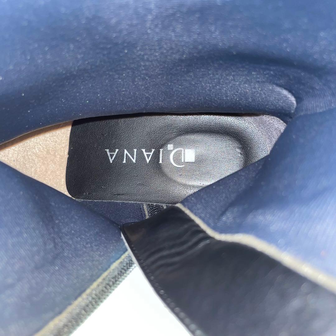 美品✨ダイアナ　ロングブーツ　24cm 本革　日本製　ベルトデザイン　ファスナー