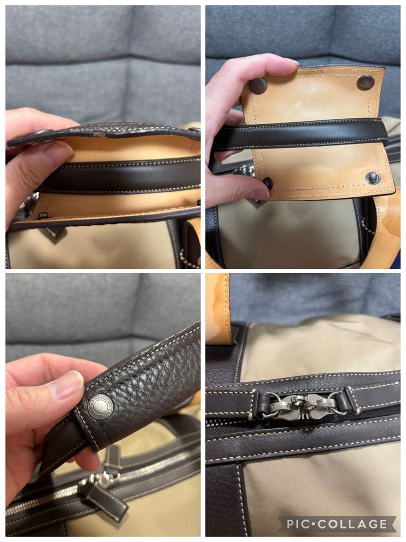 パドロック COACH コーチ 2way ボストンバッグ ハートキーホルダー