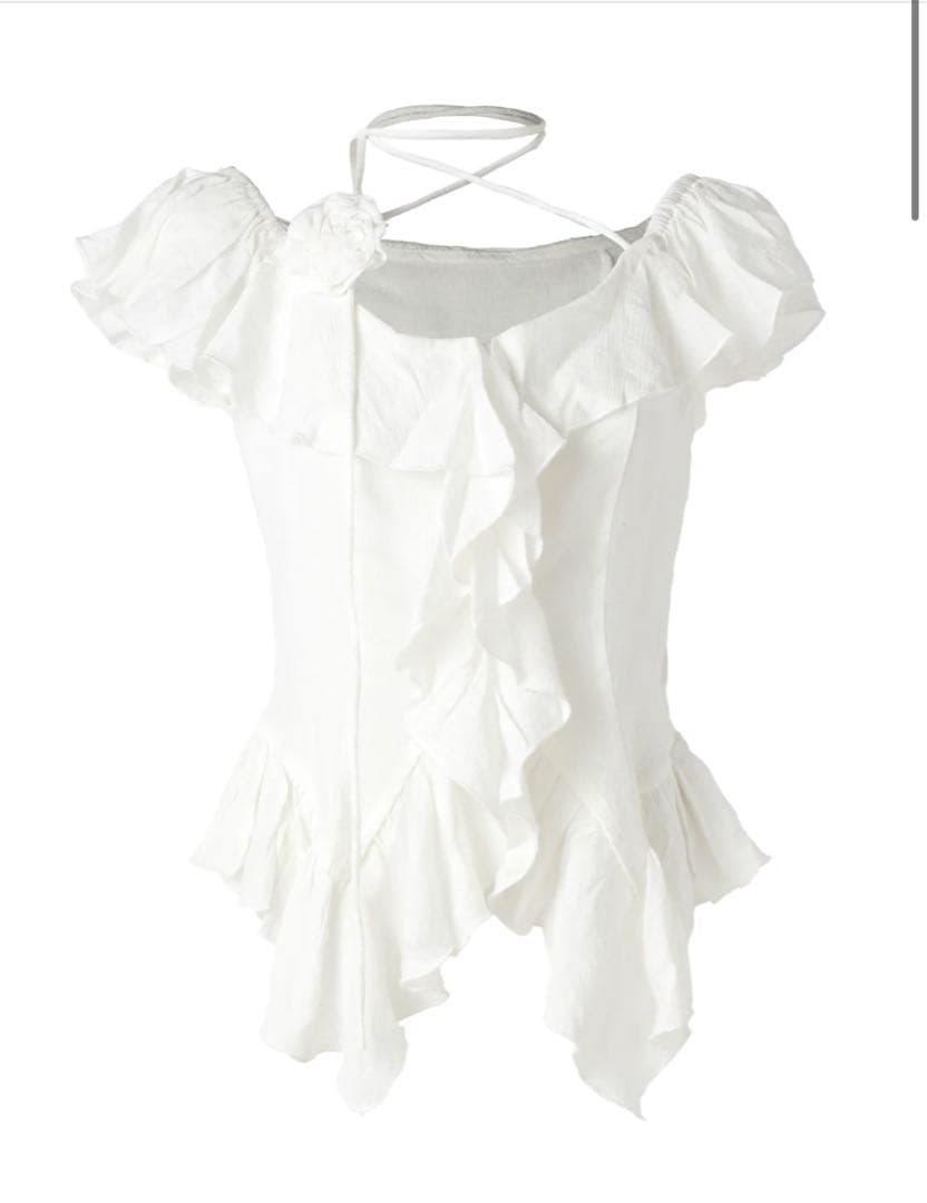 ⭐️本日限定⭐️ペリキュールcotton ruffle frill blouse